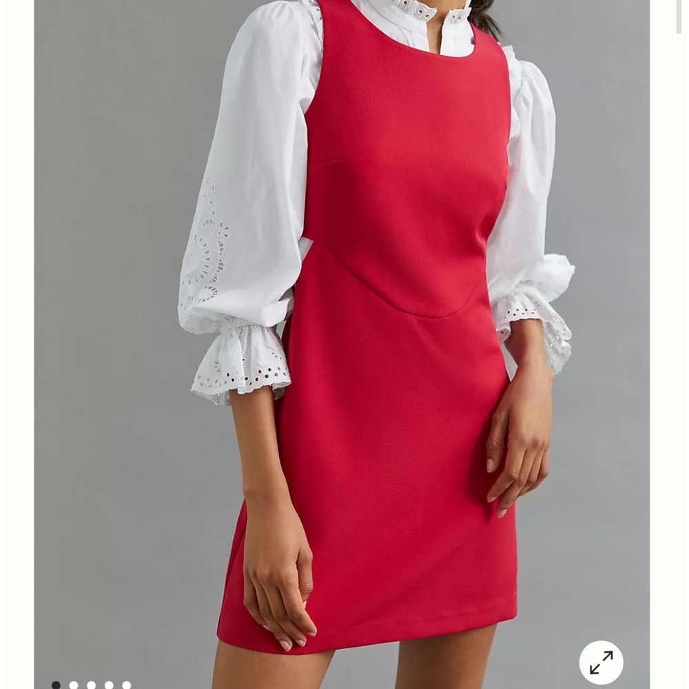 NWT Anthropologie Red cut out mini shift dress with cut out detail S